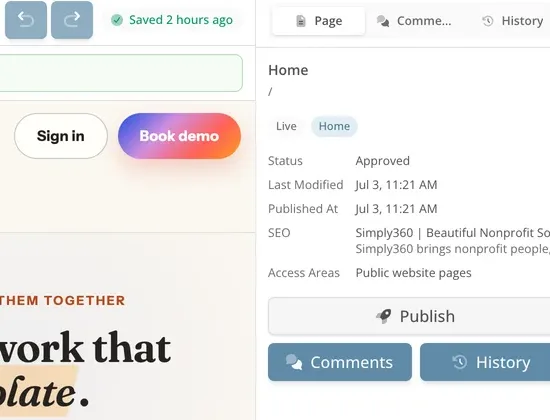 A cropped Website Studio publish and review panel.